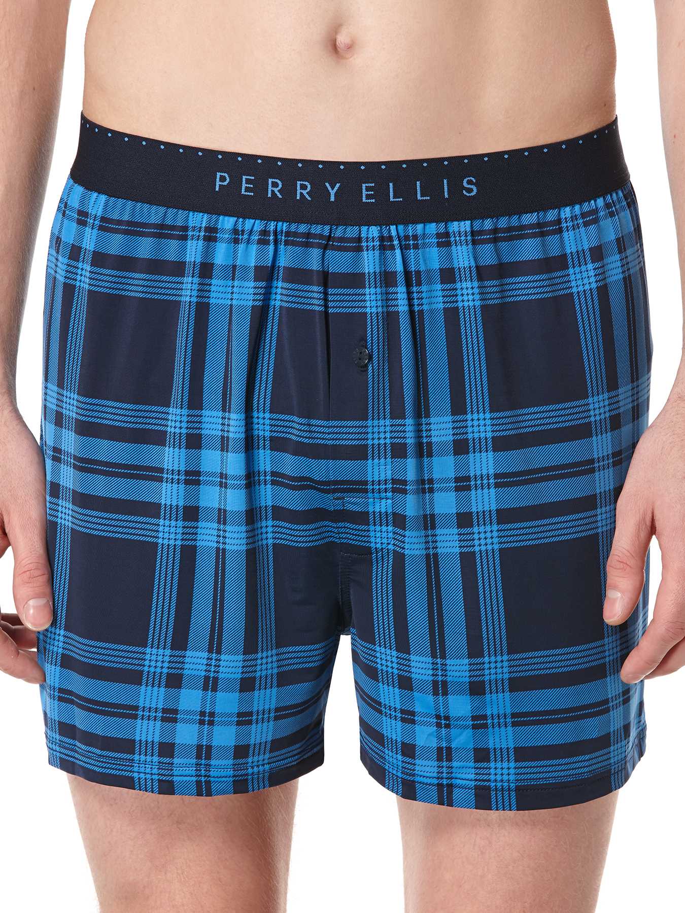 Perry Ellis Luxe Plaid Boxer