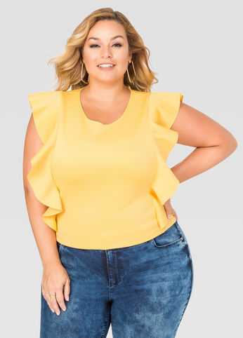 Cascading Ruffle Front Crop Top