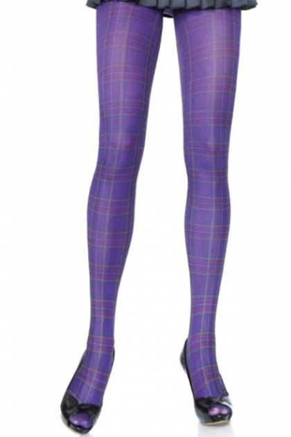 Purple Plaid Tights