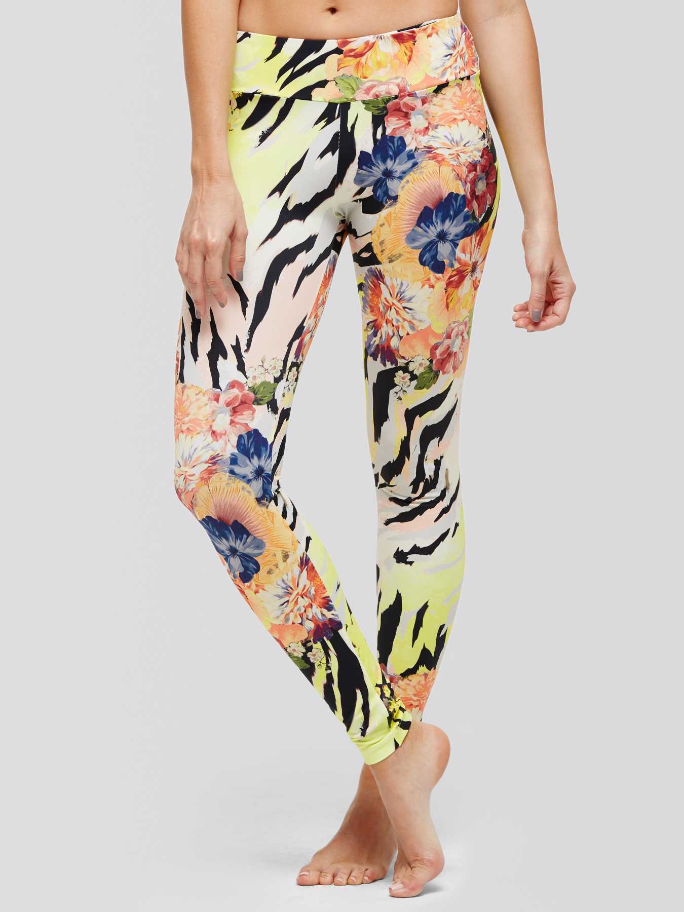 Peony Zebra Print Leggings