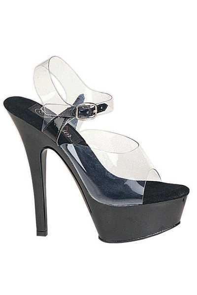 Black Clear Spike Heel Platform Sandals High Heels
