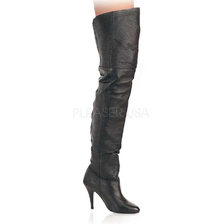 Black Thigh High Boots Leather