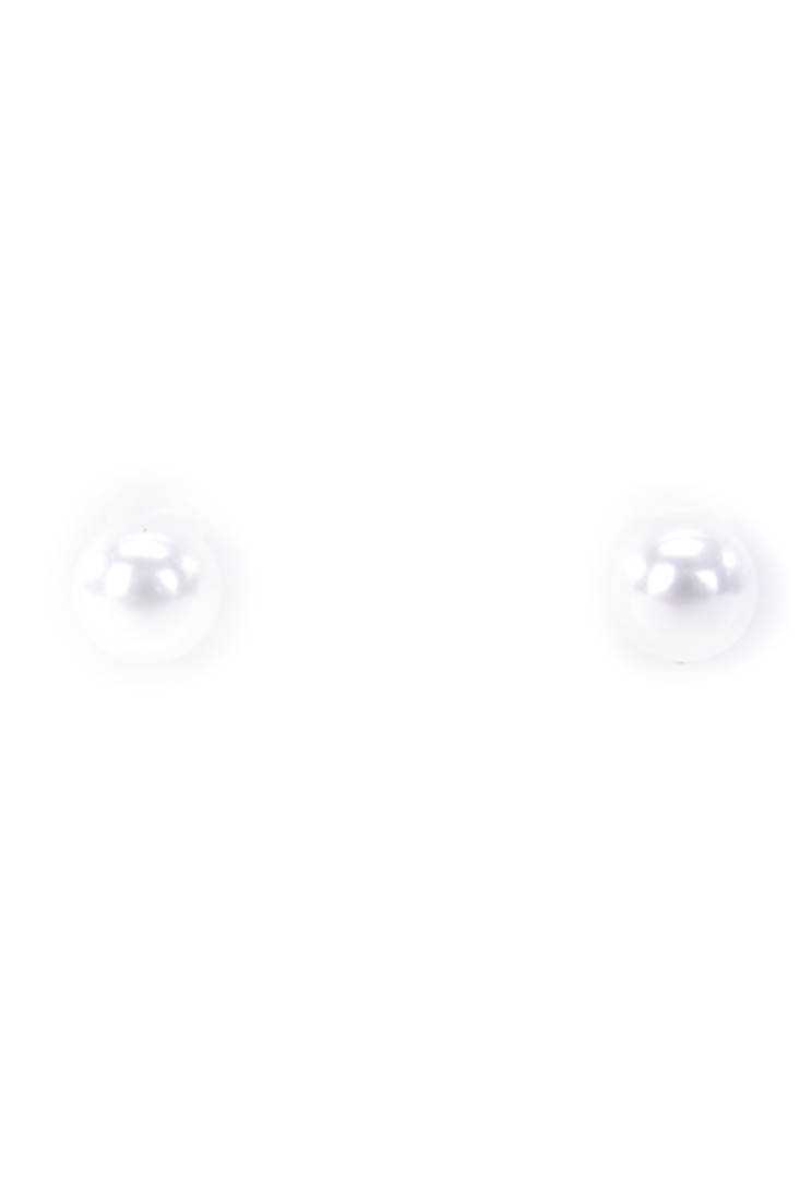 White Front And Back Beaded Earrings
