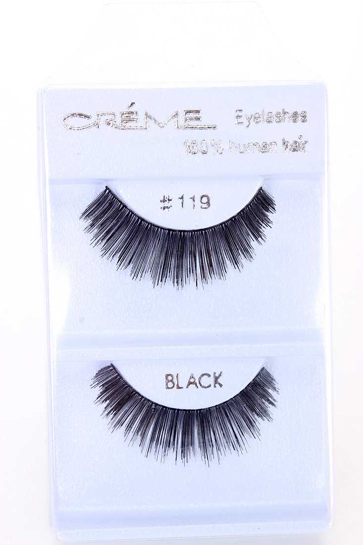 Black Full Volume Lengthening Glamour Human Hair Eyelashes