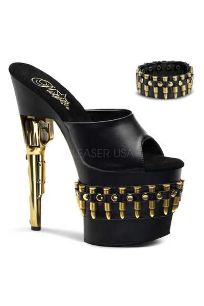 Black Gold Bullet Gun High Heels