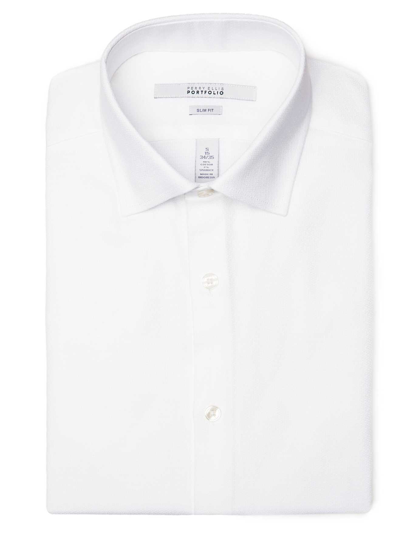 Perry Ellis Slim Fit Pebble Dobby Dress Shirt