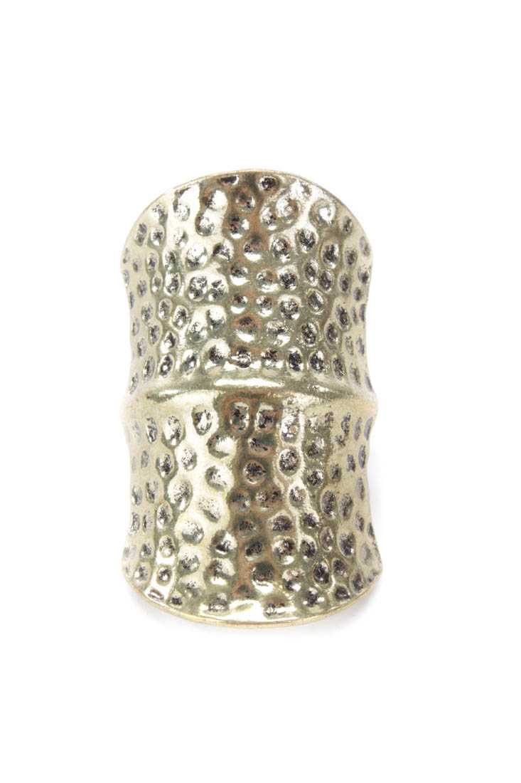 Gold Texture Carved Detail Ring