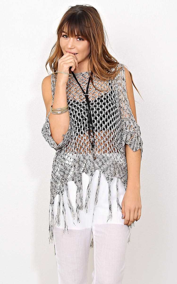 Stella Cold Shoulder Sweater - Lt. Grey in Size M/L by Styles For Less