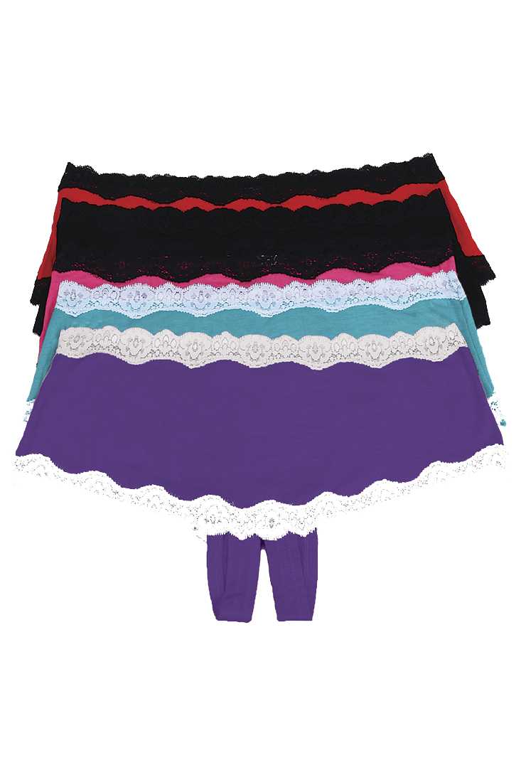 Red Black Open Front Boy Shorts