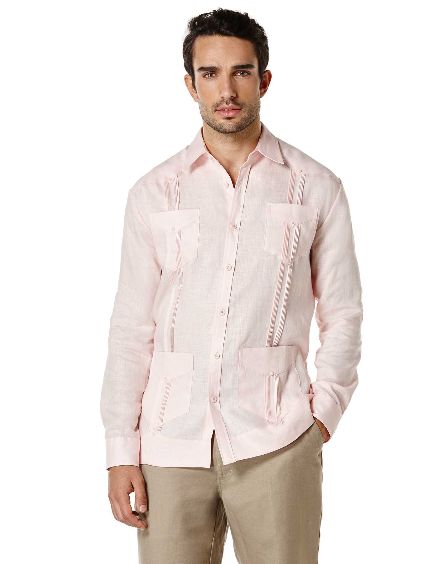 Cubavera 100% Linen Long Sleeve Classic Guayabera