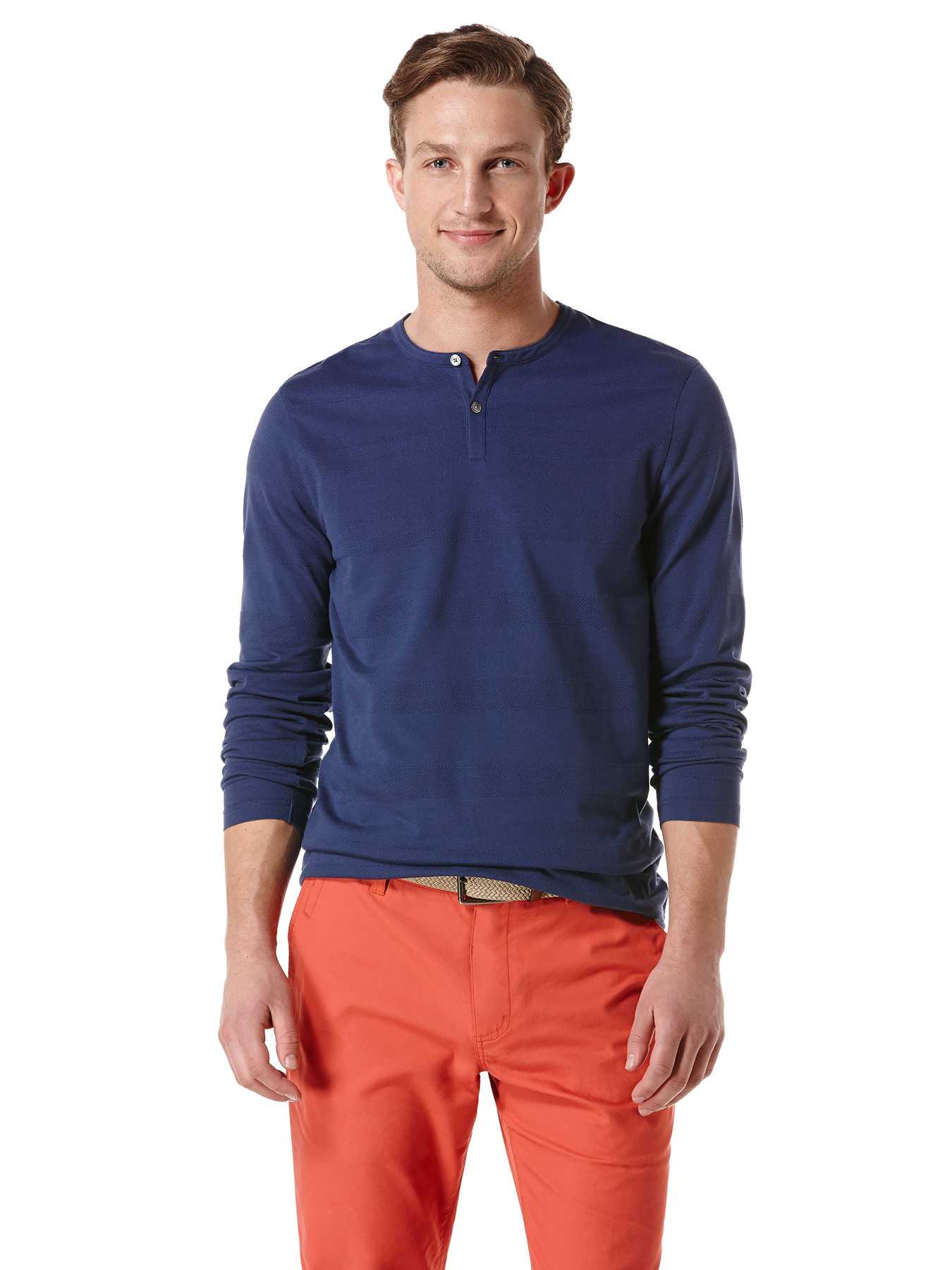 Perry Ellis Cotton Texture Henley