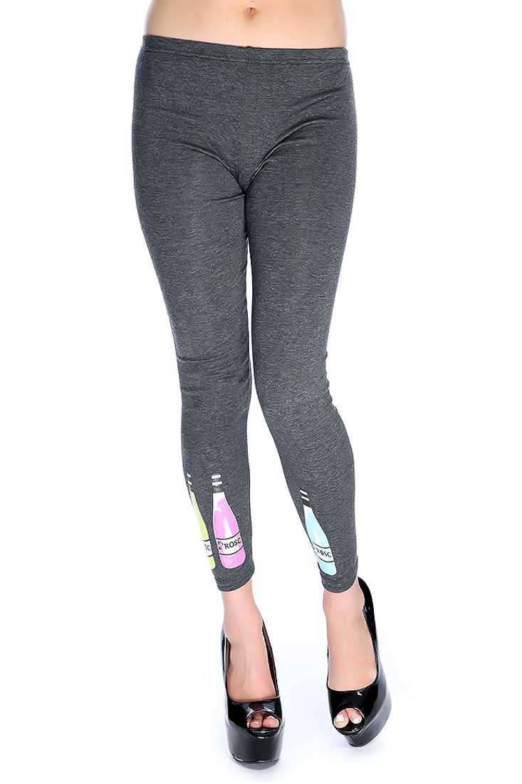 Charcoal Fitted Graphic Print Leggings