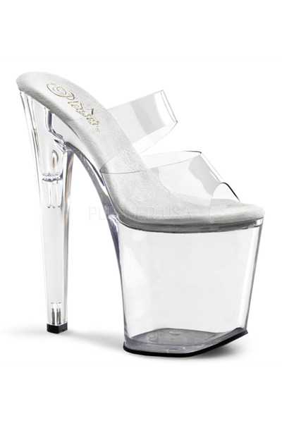 Clear Slip On Platform High Heels