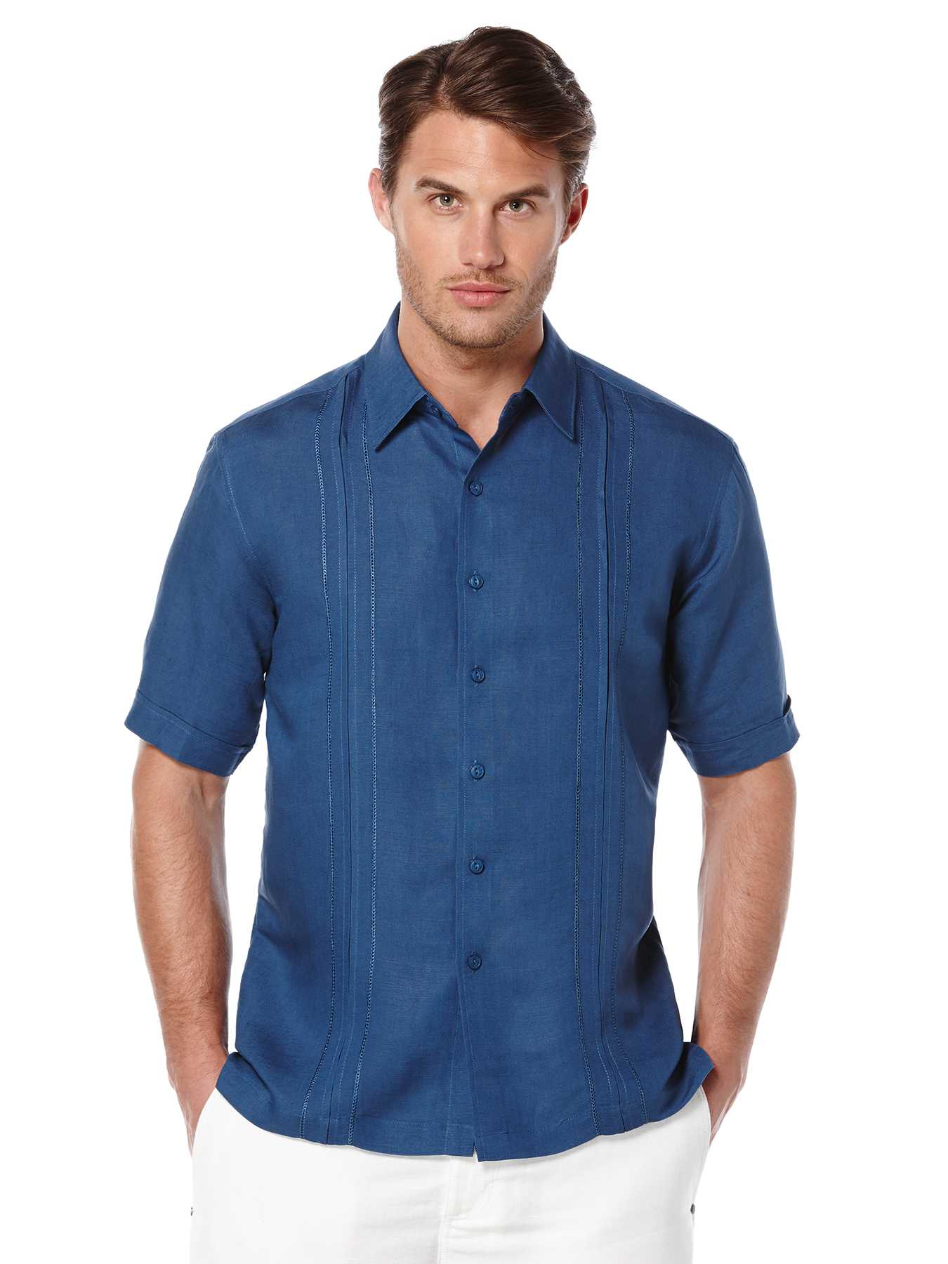 Cubavera Short Sleeve Linen Pleat