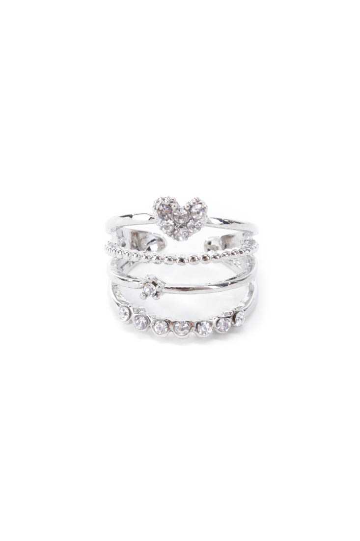 Silver High Polish Metal Stacked Ring