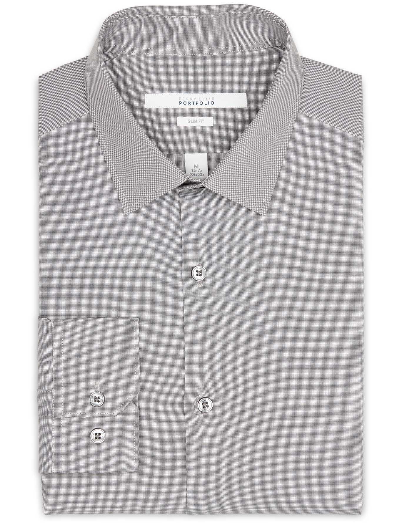 Perry Ellis Slim Fit Birdseye Portfolio Dress Shirt