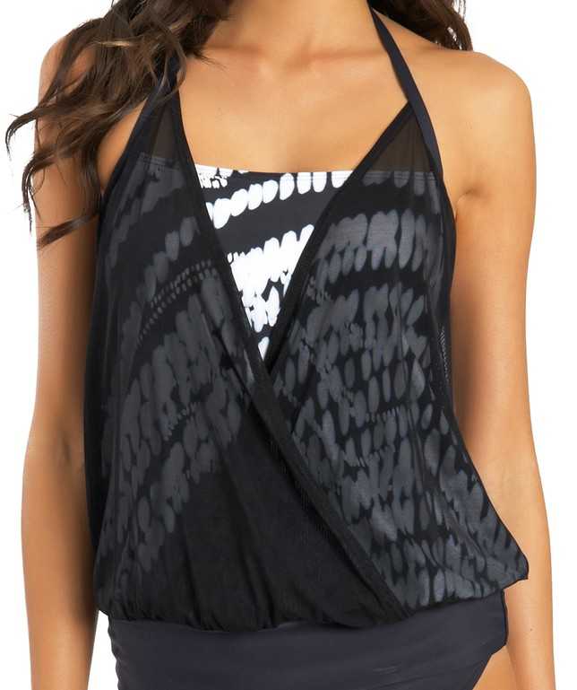 Moon Glow Slimming Tankini Top Color Black Size