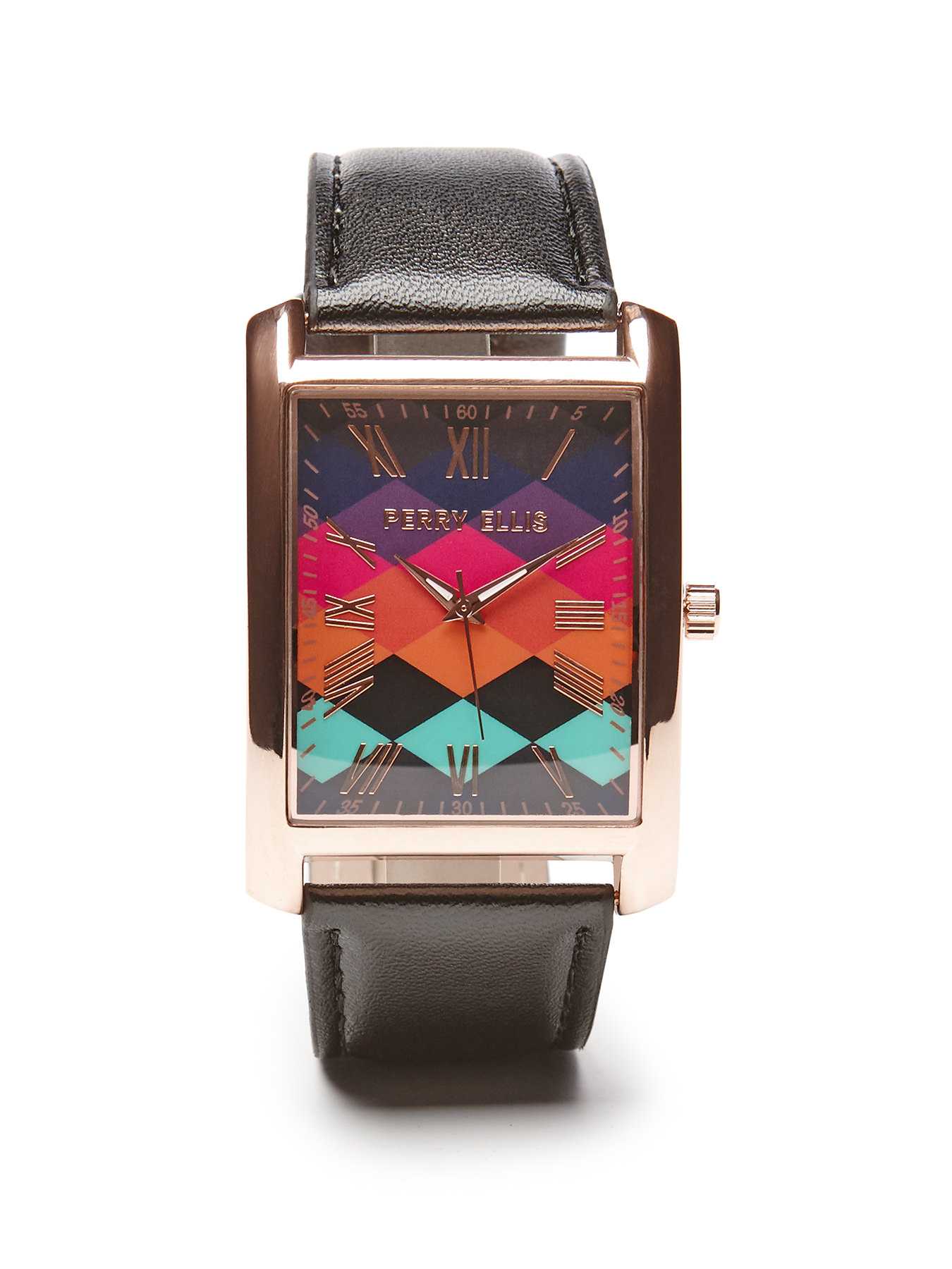 Perry Ellis Multi Color Square Watch