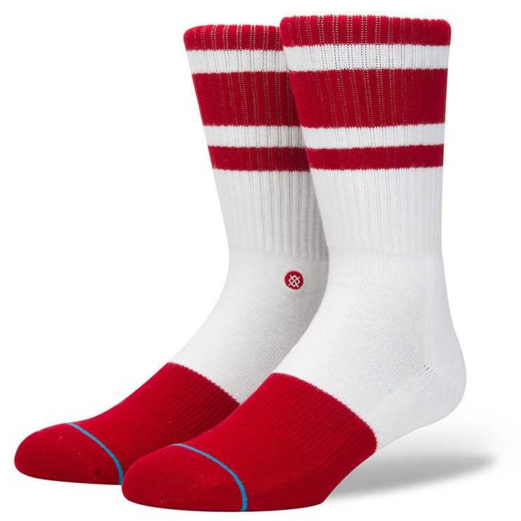 Stance White Out 2 Red L classic crew Socks