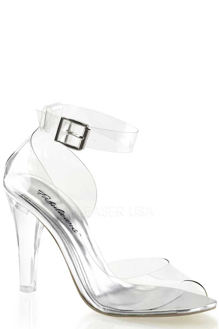 Clear Ankle Strap Sandal High Heels Plastic