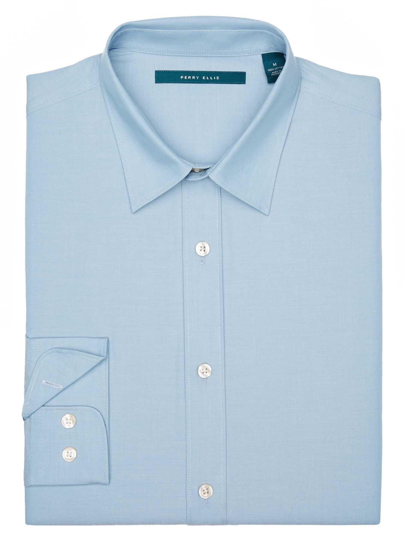 Perry Ellis Long Sleeve Chambray Shirt