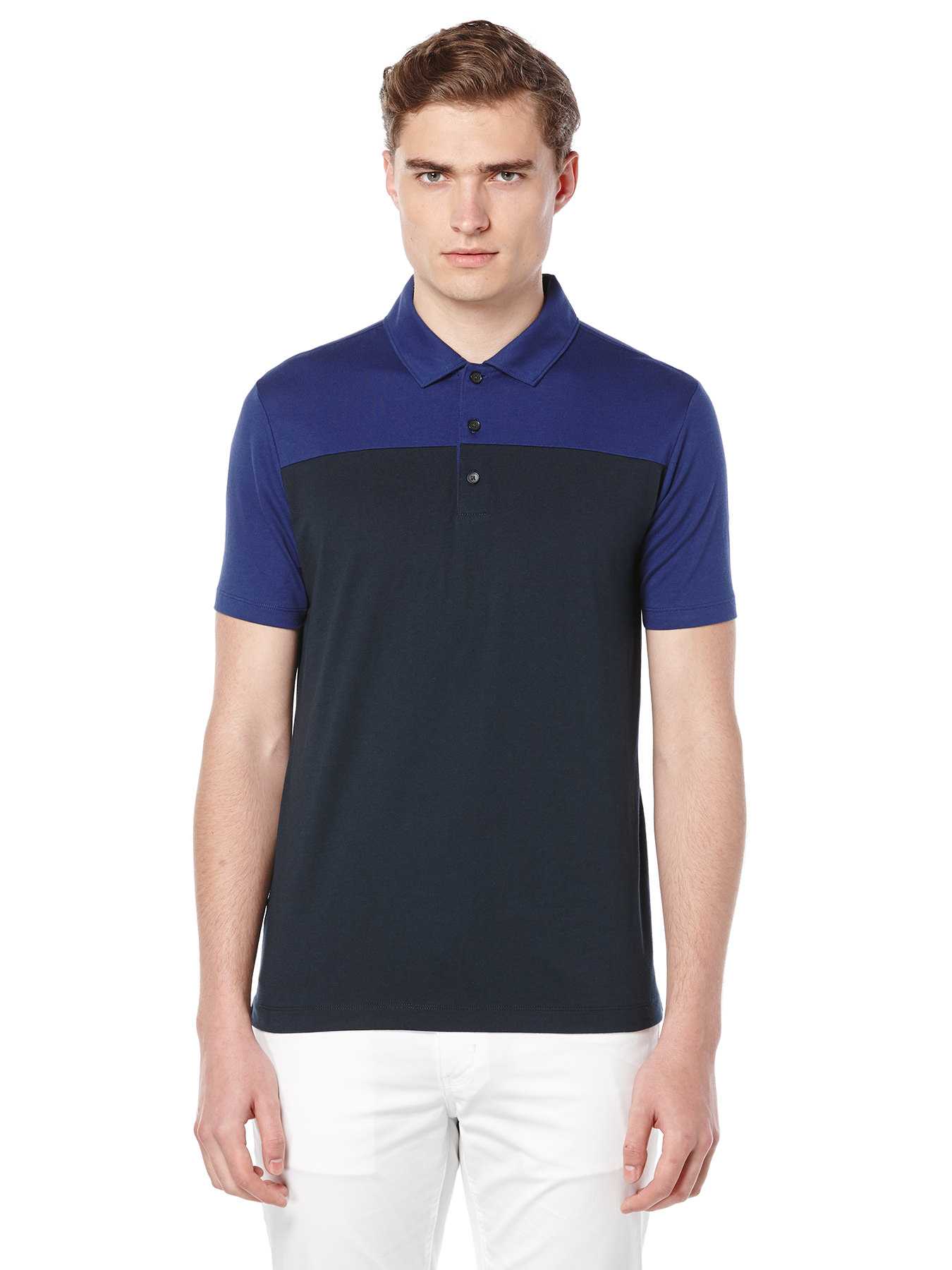 Perry Ellis Short Sleeve Color Block Polo