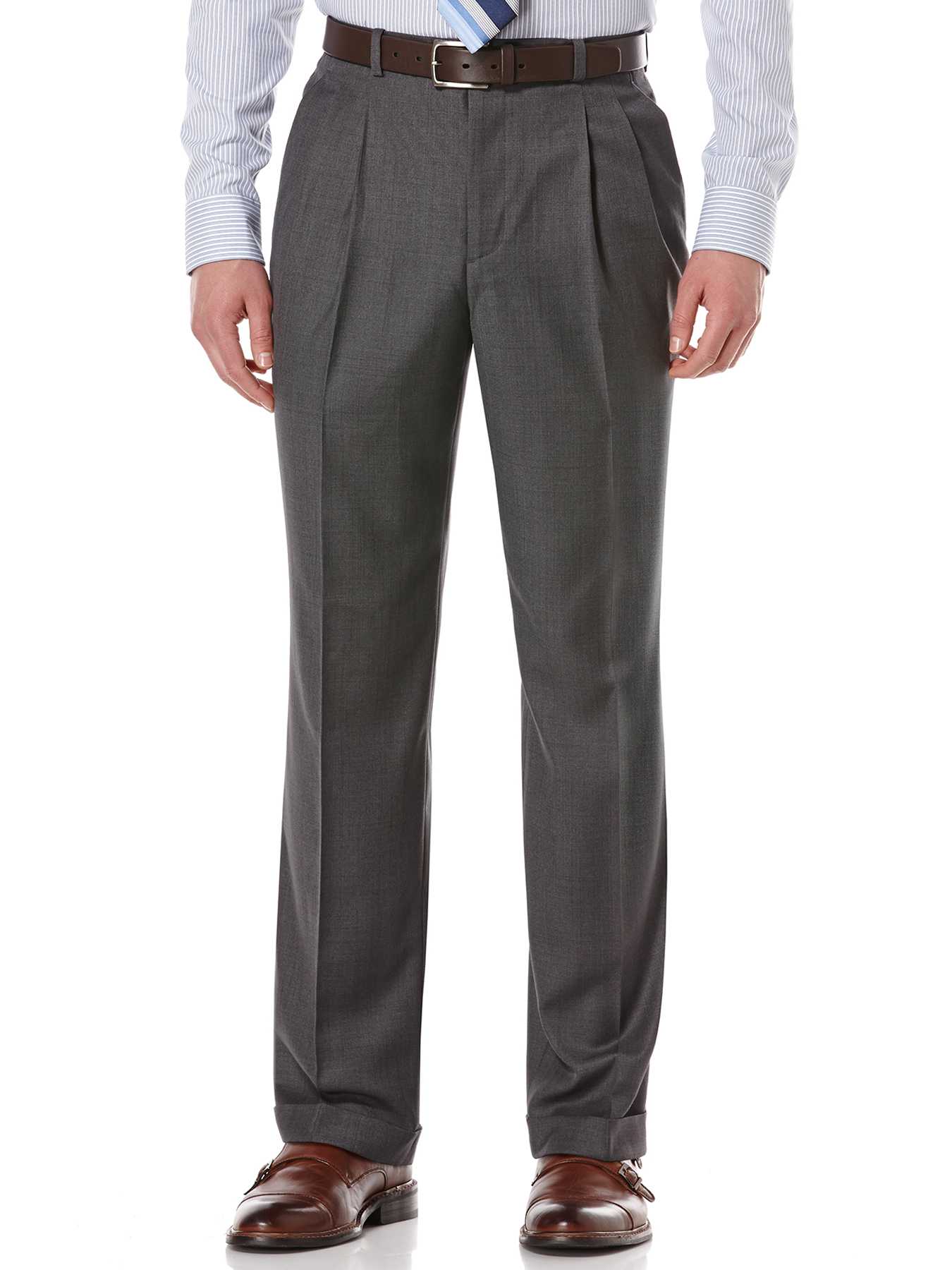 Perry Ellis Double Pleated Classic Fit Portfolio Pant