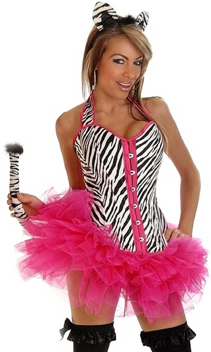 4 Pc. Pin Up Zebra Sexy Costume