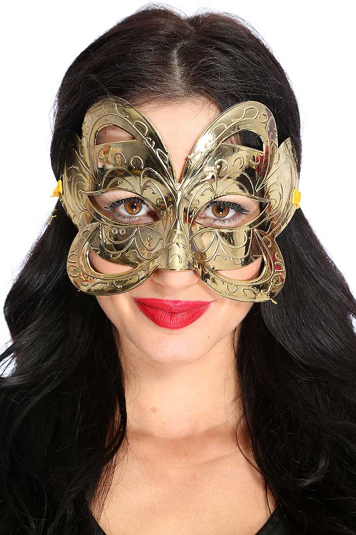 1 PC Gold Metallic Carve Textured Face Mask