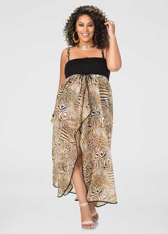 2-In-1 Leopard Swim Cover-Up