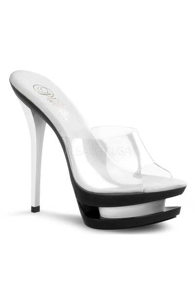 Clear Black White Carved Platform High Heels