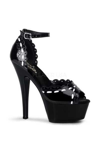 Black Patent Faux Leather Platform High Heels