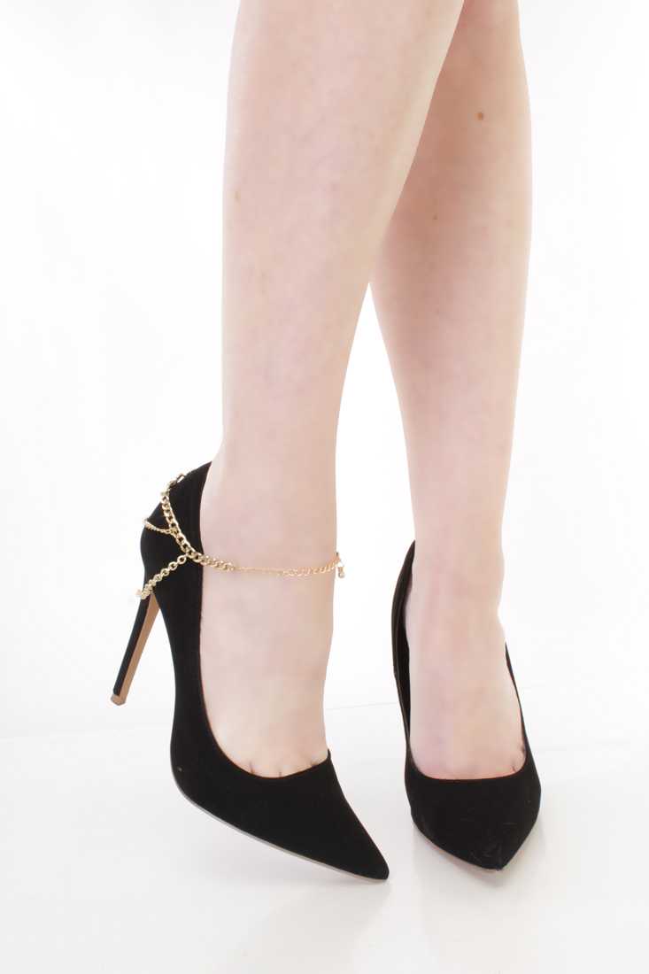 Gold Draped Intricate High Polish Anklet