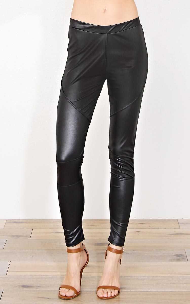Rebel Rules Multi-Panel Leggings - Black in Size S/M by Styles For Less