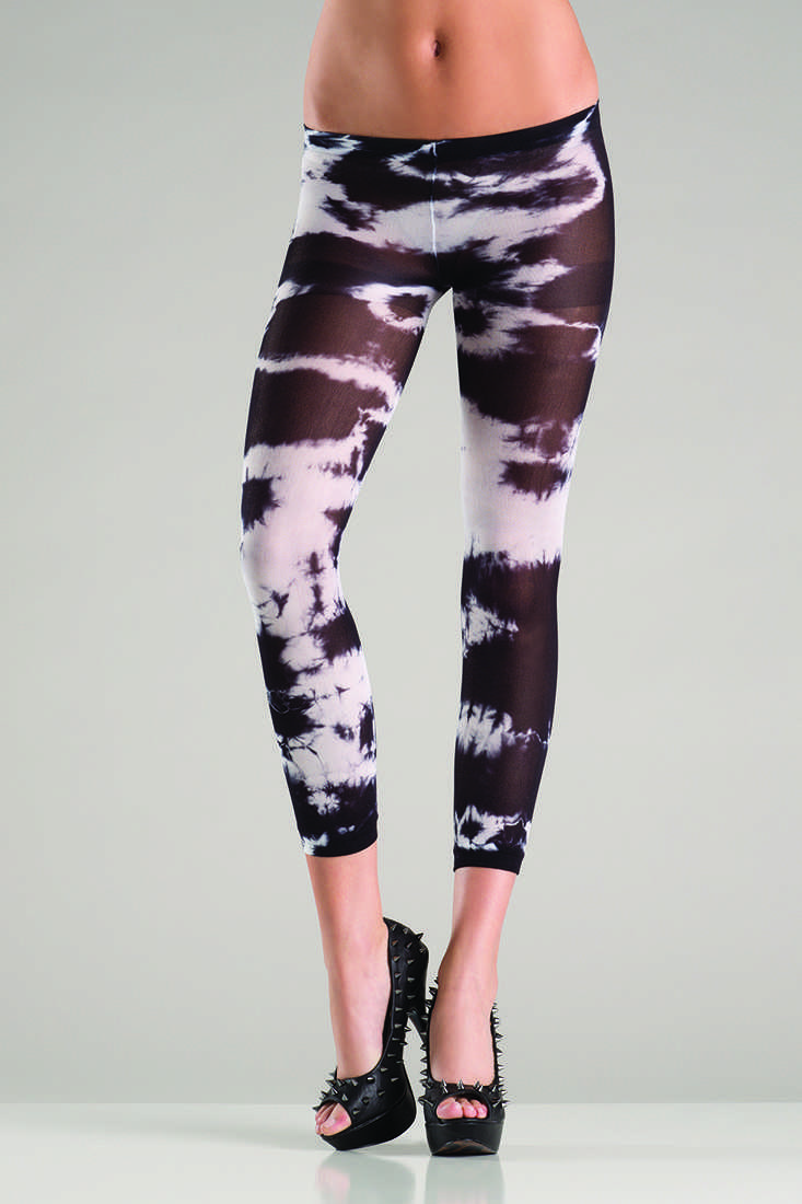 White Tie Dye Footless Pantyhose