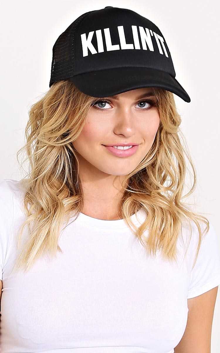 KILLIN' IT Trucker Hat - N/S - Black by Styles For Less