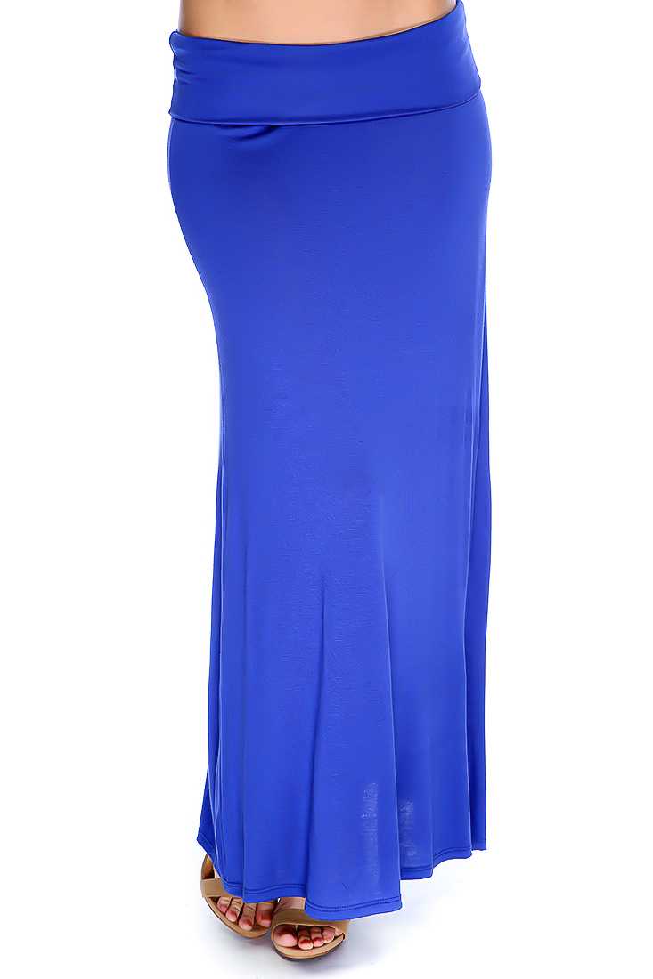 Royal Blue Wide Waist Band Skirt