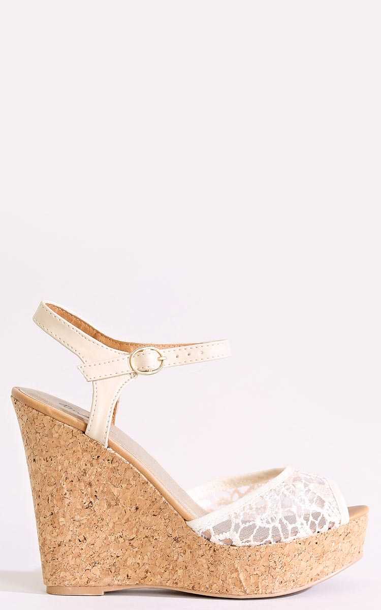 QUPID Spring Has Sprung Cork Wedges - Beige in Size 5.5 by Styles For Less