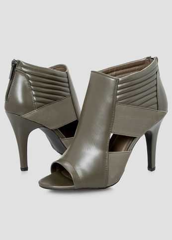 Quilted Open Toe Bootie - Wide Width