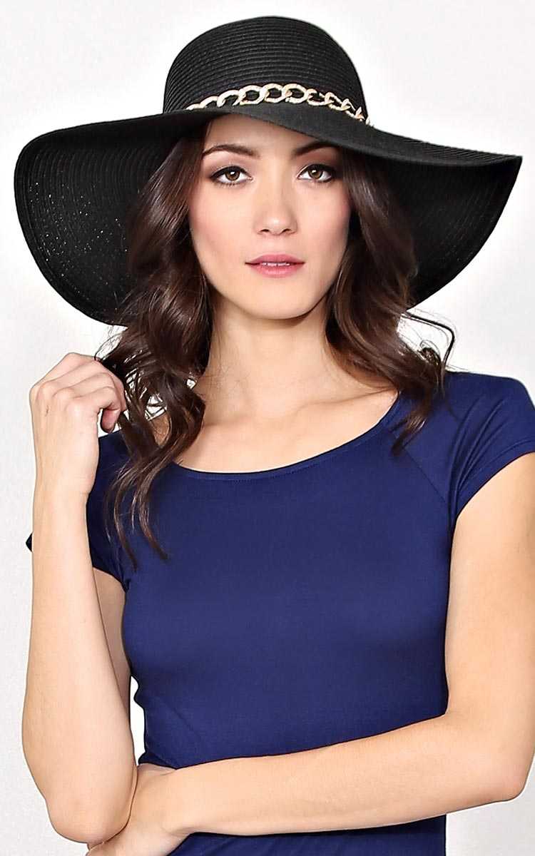 Spring Chain Floppy Hat - N/S - Black by Styles For Less
