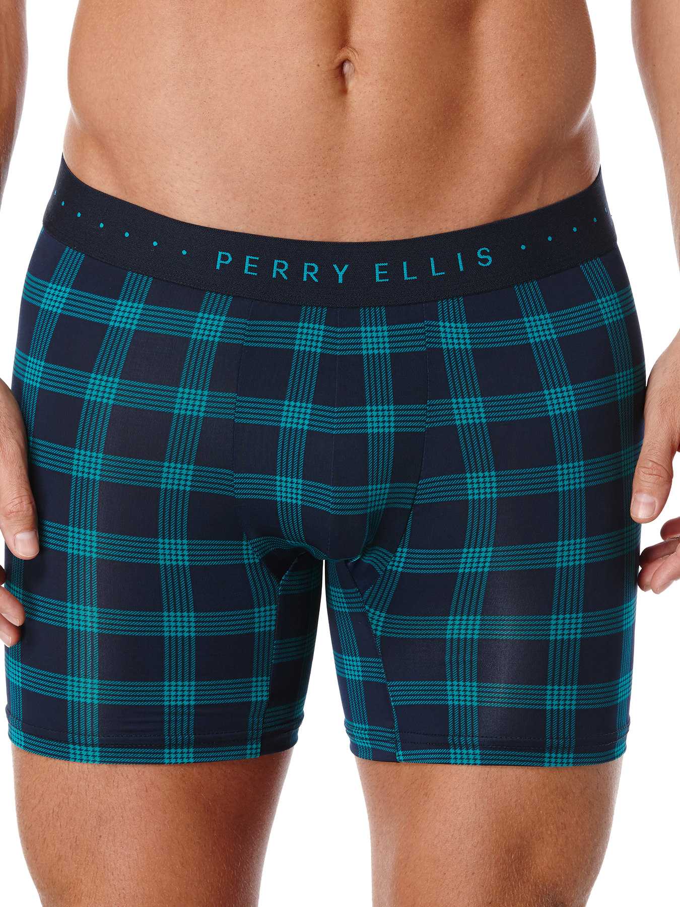 Perry Ellis Luxe Plaid Boxer Brief