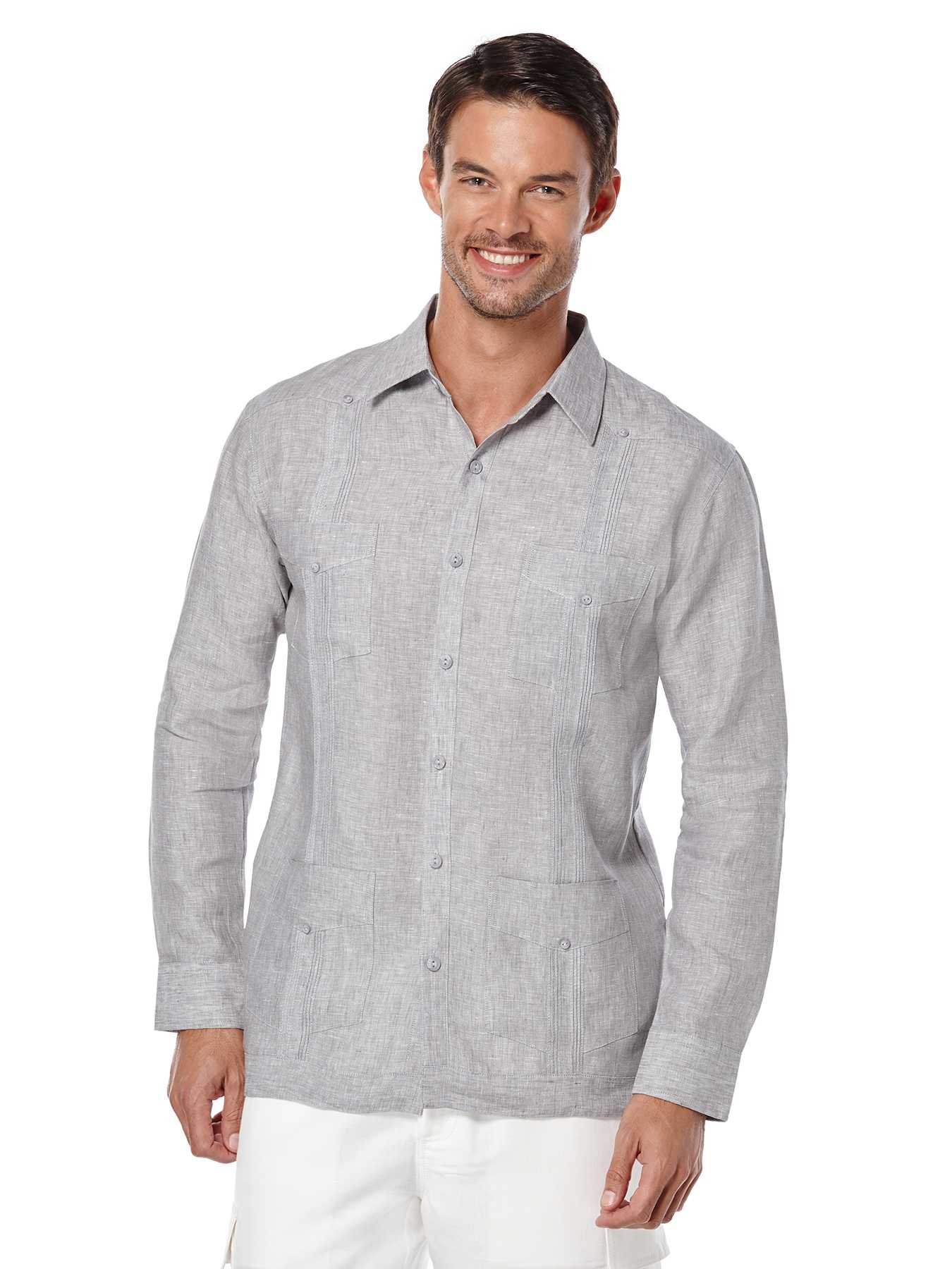 Cubavera 100% Linen Long Sleeve 4 Pocket Guayabera