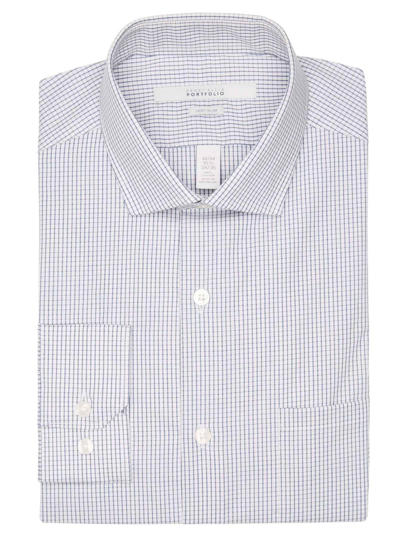 Perry Ellis Very Slim End on End Check Dress Shirt