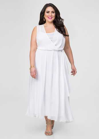Georgette Surplice Maxi Dress