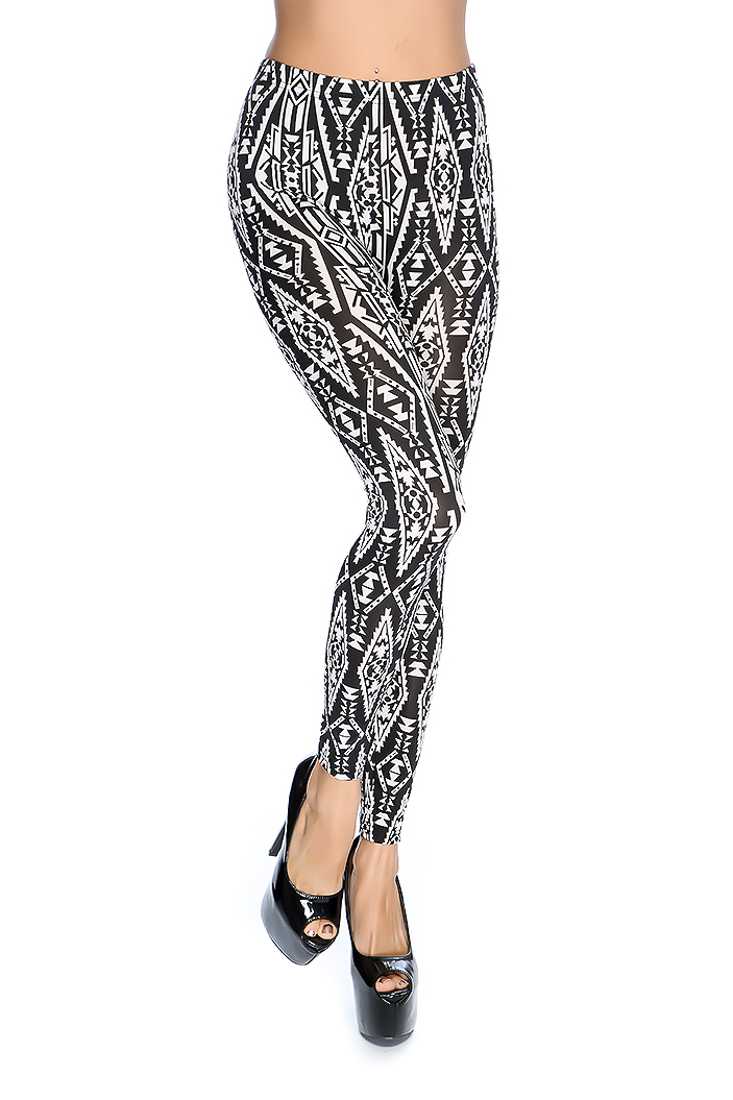 Black White Two Tone Prints Causal Pants