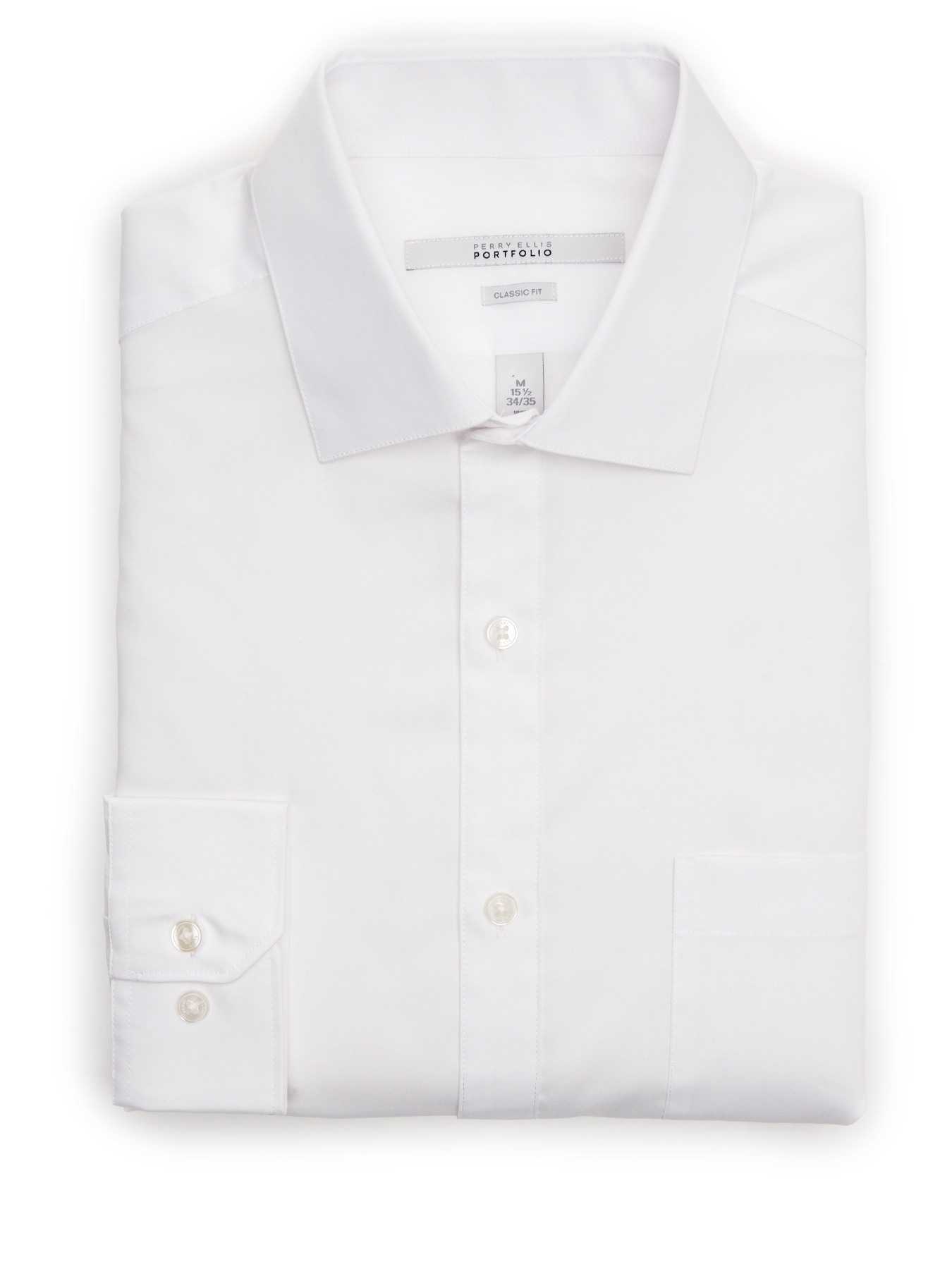 Perry Ellis Classic Fit Solid Portfolio Dress Shirt