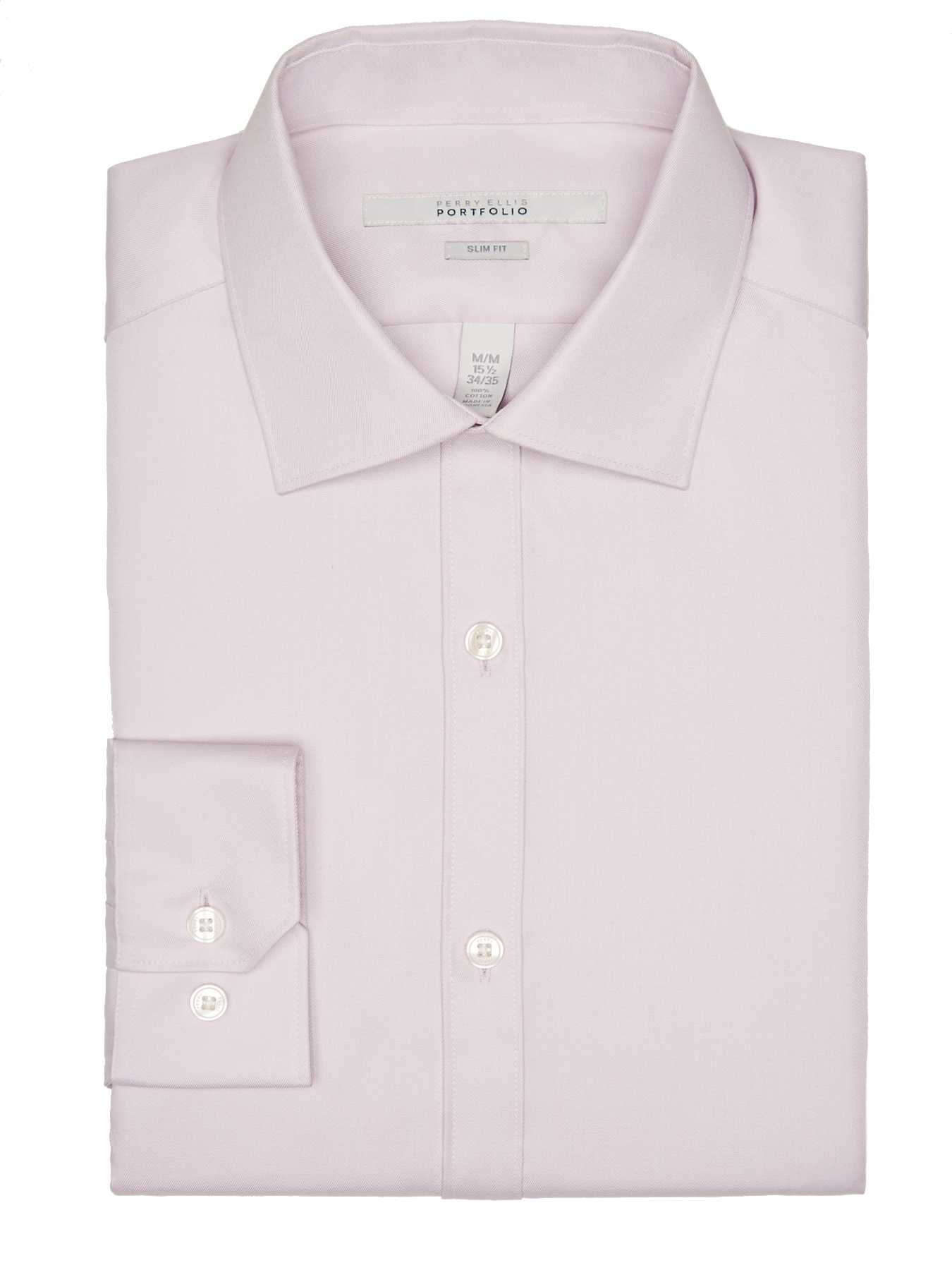 Perry Ellis Slim Fit Solid Travel Luxe Dress Shirt