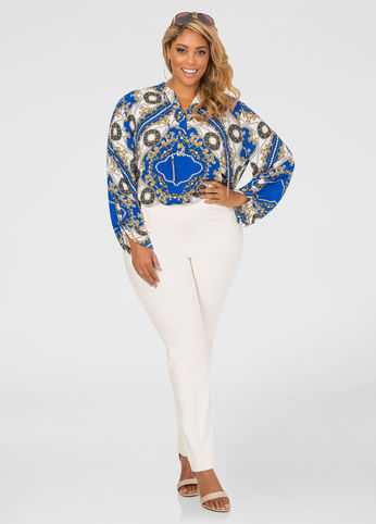 Pintuck Ponte Skinny Pant