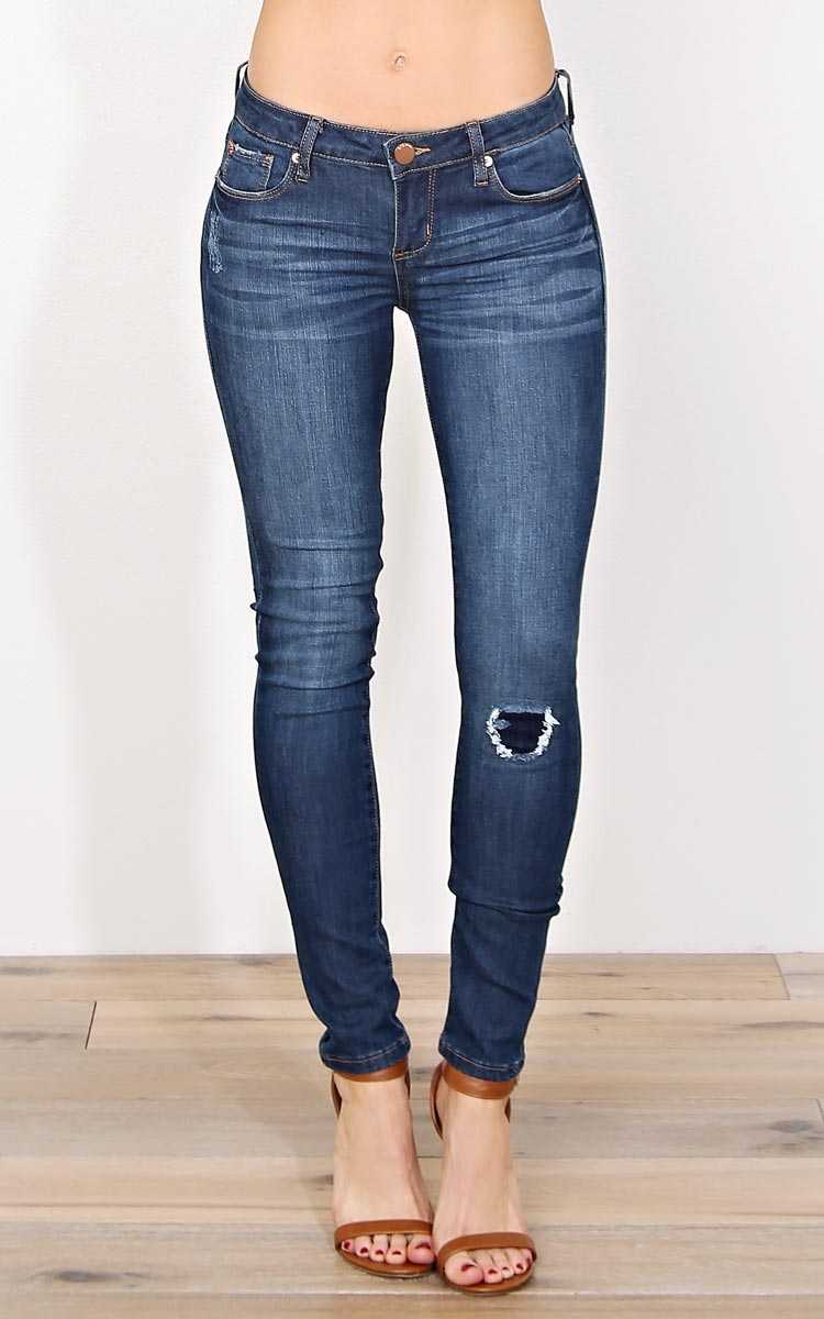 Aubrey Denim Skinny Jeans - Dark Denim in Size 7 by Styles For Less