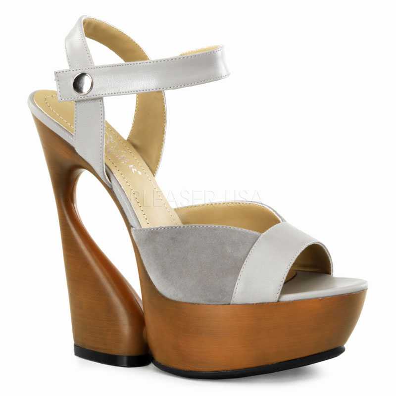 Taupe Faux Leather Structured High Heels